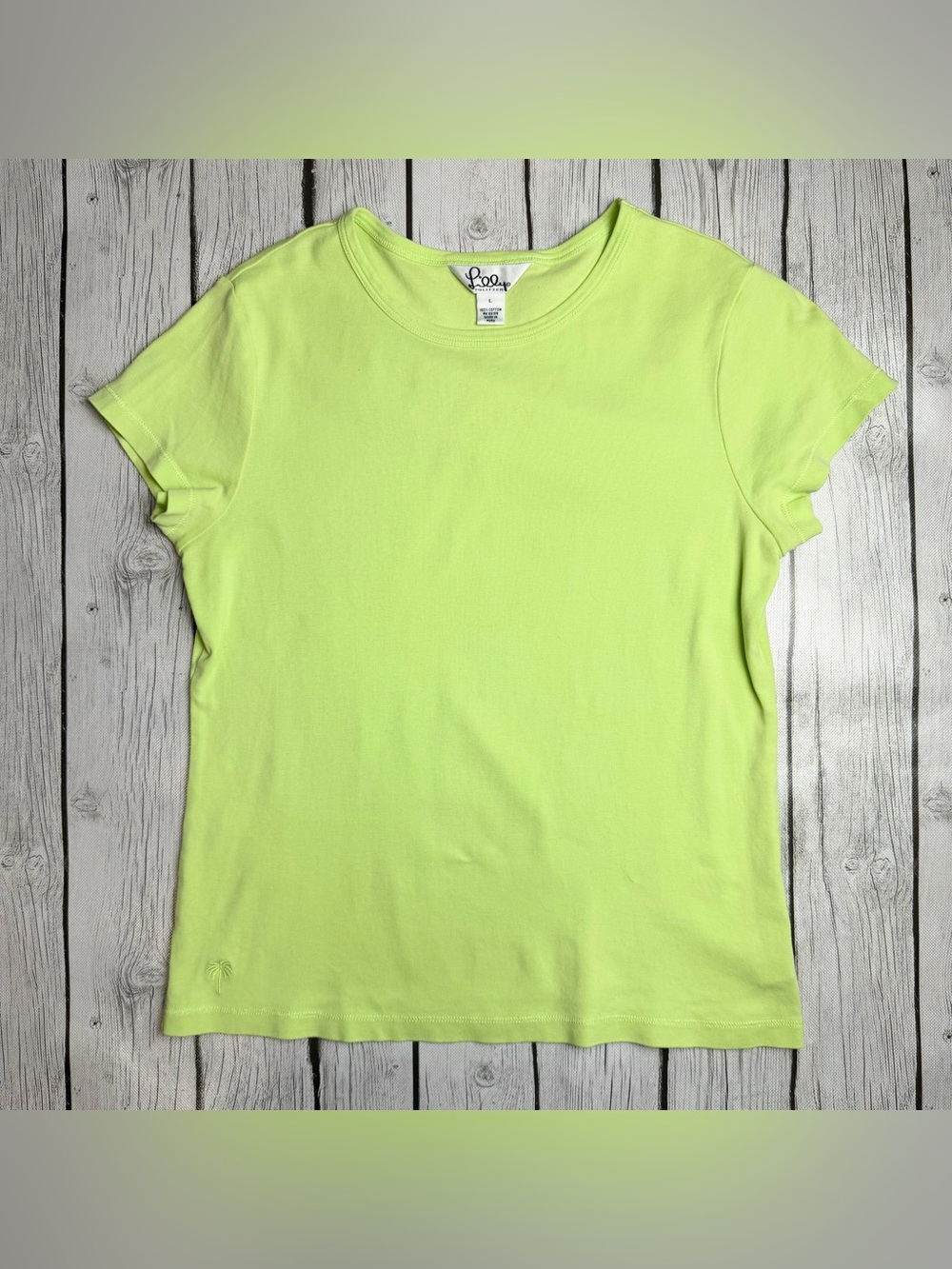 Lilly Pulitzer Women's L Christina Crew Neck Green Short Sleeve Vintage Y2K Tee